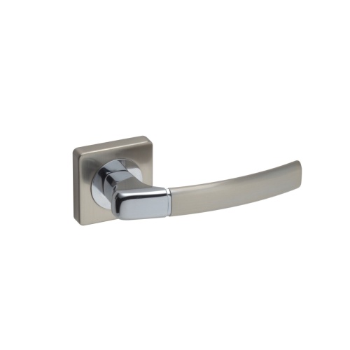 Klamka wewnętrzna Carino DH-91A szyld dzielony kwadratowy chrom+nikiel szczotkowany GAMET BASIC LINE