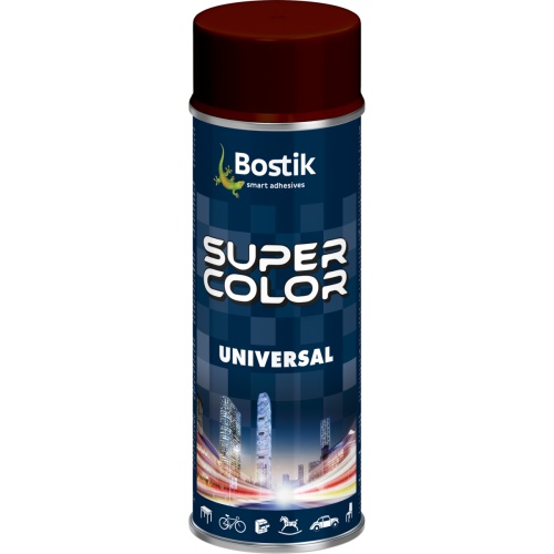 Lakier uniwersalny ogólnego zastosowania Super Color Universal brązowy RAL 8011 400 ml BOSTIK