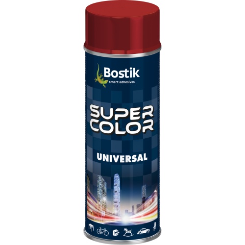 Lakier uniwersalny ogólnego zastosowania Super Color Universal rubinowy RAL 3003 400 ml BOSTIK