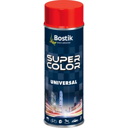 Lakier uniwersalny ogólnego zastosowania Super Color Universal czerwony RAL 3020 400 ml BOSTIK