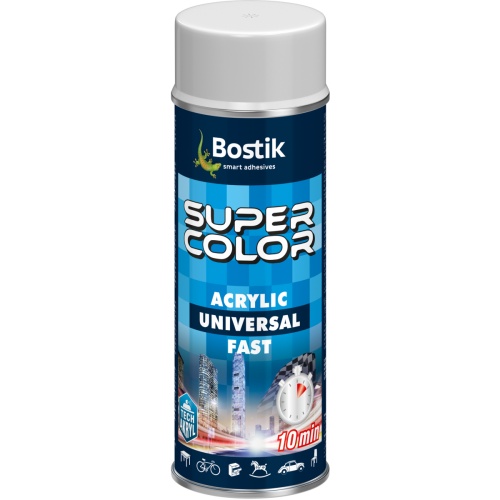 Lakier akrylowy Super Color Acrylic Universal Fast biały RAL 9003 400 ml BOSTIK
