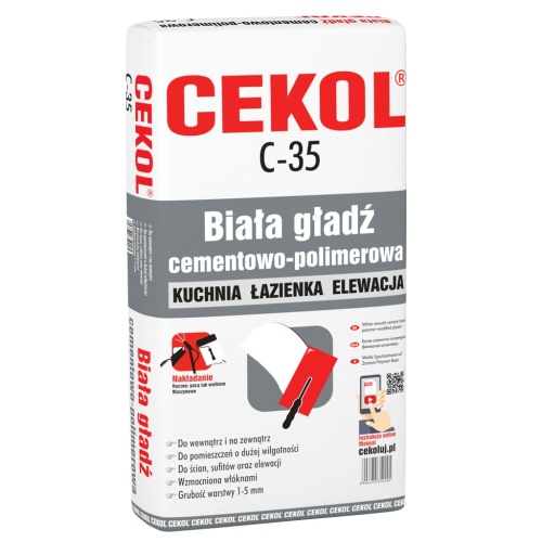 Gładź szpachlowa C-35 Kuchnia Łazienka Elewacja 5 kg CEKOL