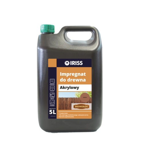 Impregnat akrylowy do drewna 5L orzech IRISS