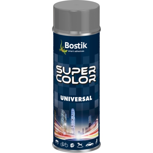 Lakier uniwersalny ogólnego zastosowania Super Color Universal aluminium RAL 9006 400 ml BOSTIK