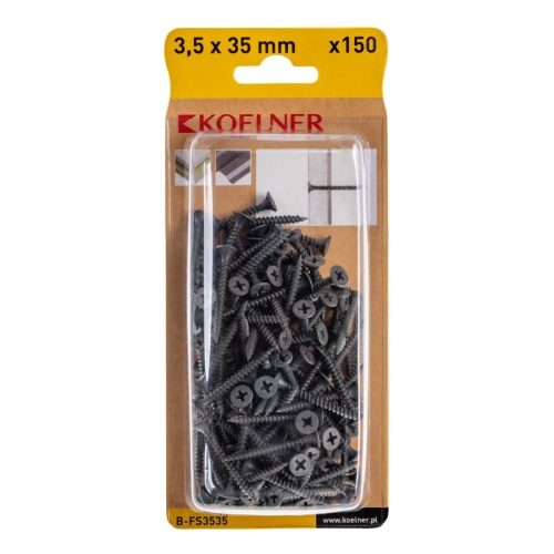 Wkręt do płyt g-k 35x35 mm do stali 150 szt.KOELNER