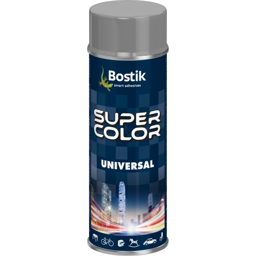 Lakier uniwersalny ogólnego zastosowania Super Color Universal szary RAL 7001 400 ml BOSTIK