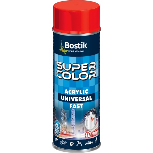 Lakier akrylowy Super Color Acrylic Universal Fast czerwony RAL 3020 400 ml BOSTIK