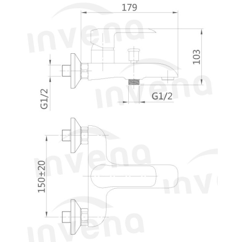Bateria wannowa Siros czarna INVENA