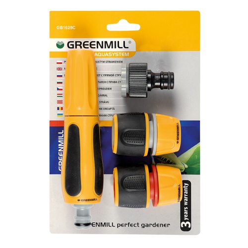 Zestaw złączek na wąż 1/2 na kran 3/4-1/2 GREENMILL AQUASYSTEM