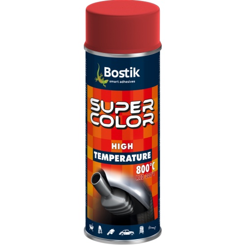 Lakier wysokotemperaturowy Super Color High Temperature czerwony 400 ml BOSTIK