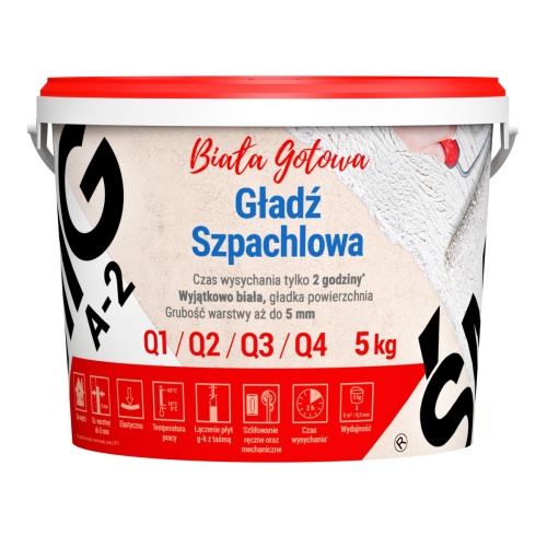 Gładź szpachlowa A-2 biała gotowa 5 kg ŚMIG